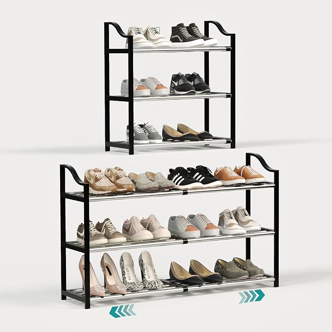 3-Tier Shoe Rack Expandable Shoe Rack by Unknown
