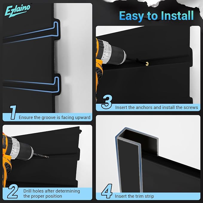 Ezlaino Slat Wall 4FT x 4FT, Versatile PVC Slatwall Paneling w/Long-Lasting - Image 6