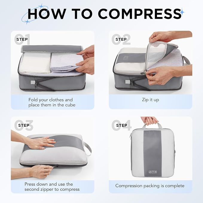 8 Set Compression Packing Cubes - Image 3