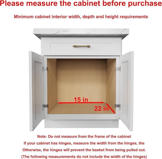 Wood Pull Out Cabinet Organizer 2 Tie 14" W x 21" D, Heavy-Duty Sliding Drawers - Image 3