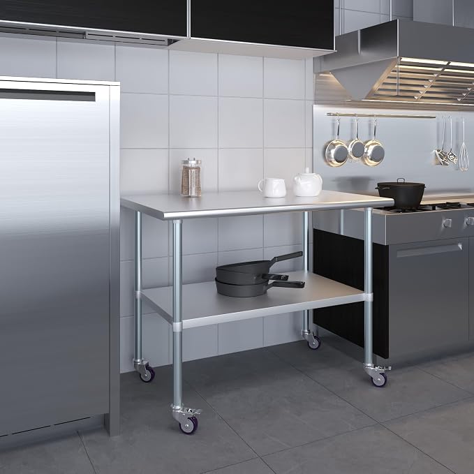 AmGood 48" Long x 30" Deep Stainless Steel Table - Image 9