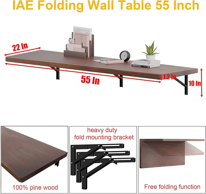 IAE Floating Wall Mounted Folding Table Desk - Image 3