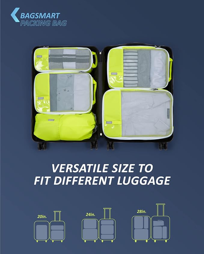 BAGSMART 6 Set /4 Set/2 Set Compression Packing Cubes - Image 3