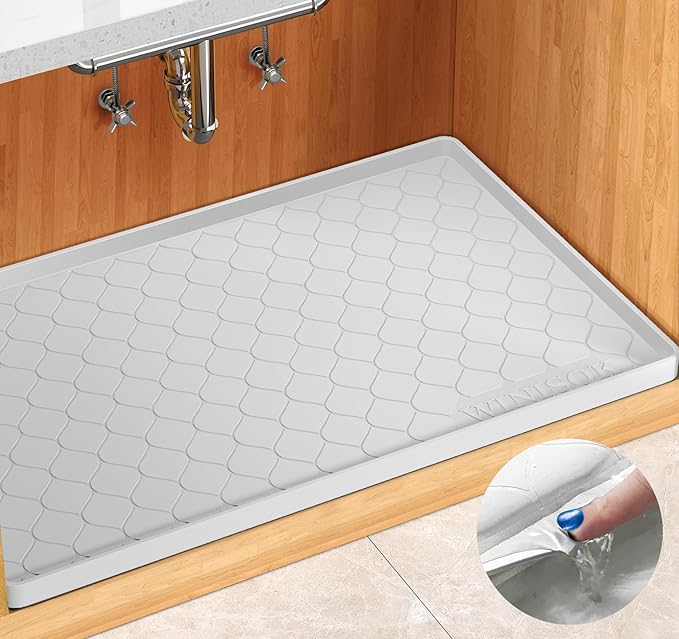 Silicone Under Sink Mat 22" x 19", kitchen Essentials and Gadgets, Shelf liner by Winisok