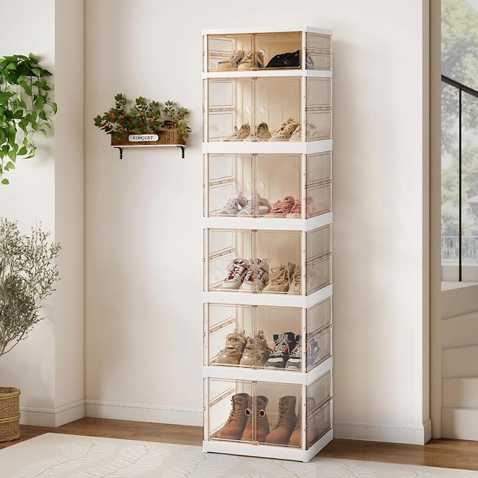 MGWILL Foldable Shoe Rack, Collapsible Shoe Organizers by MGWILL