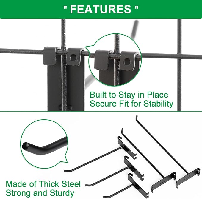 6 Inch Gridwall Hooks, Grid Panel Hanging Hooks - Image 3