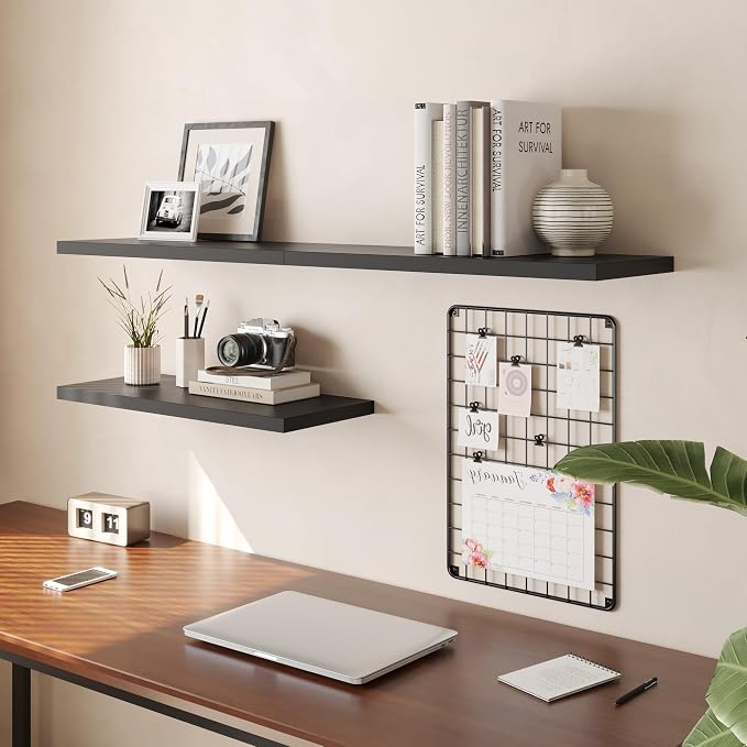 Wall Shelf Set of 3, Wooden Floating Wall Shelf - Image 2