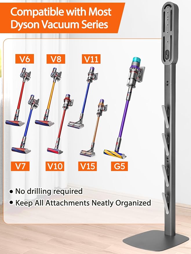Vacuum Stand for Dyson Gen5 V15 V12 V11 V10 V8 V7 V6 – Stable Metal Holder - Image 2