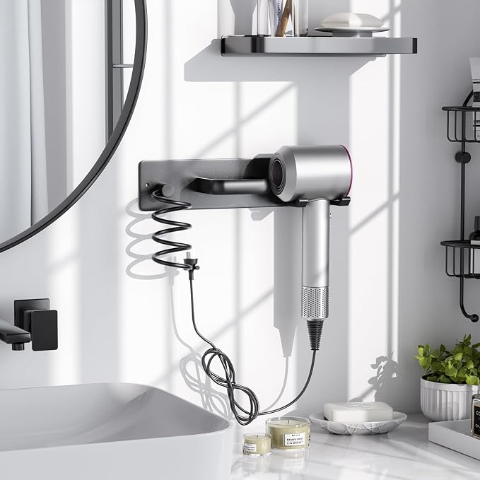 Tindbea Hair Dryer Holder Curling Iron Holder Flat Iron, Blow Dryer Holder Wall - Image 2