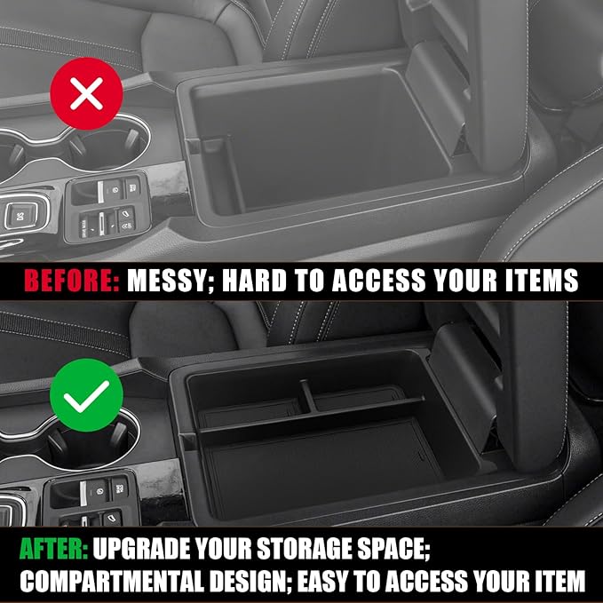 Muslogy 2PCS Center Console Organizer & Hidden Storage Box Compatible - Image 6