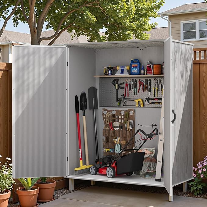 Patiowell Outdoor Storage Shed 5x3 FT, Plastic Garden Organizer Cabinet - Image 4