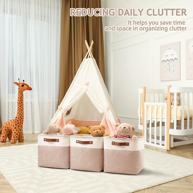 13 Inch Cube Storage Bins, Foldable Storage Basket - Image 6