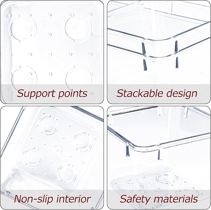 4 PCS Clear Plastic Drawer Organizer, Desk Drawer Divider Organizers and - Image 3