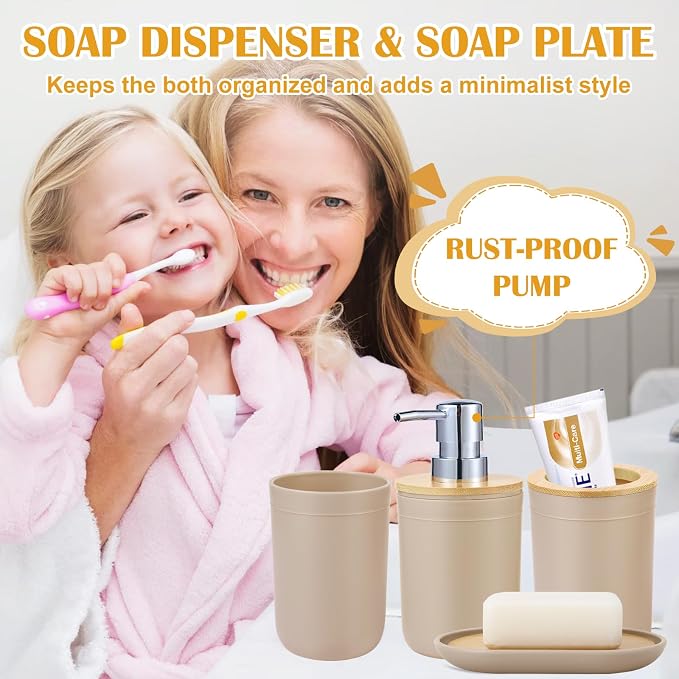 iMucci Bathroom Accessories Beige Bathroom Sets - Image 2