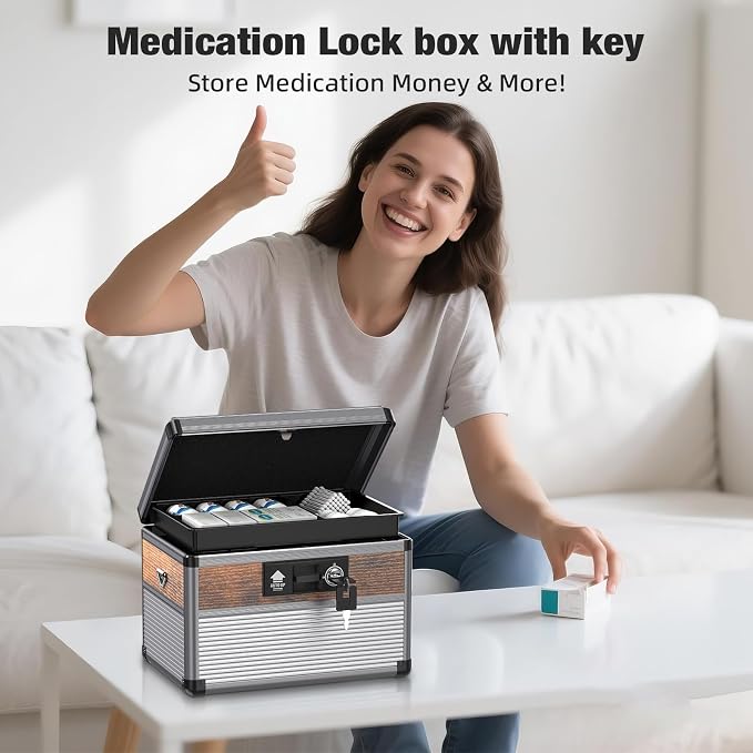 Glosen Medicine Lock Box, locking medicine box, Security Lock Boxes，lock box - Image 5