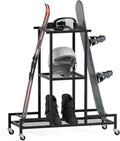 Standing Ski Storage Rack, Holds Snowboards & Skis, 3-Tier Organizer by Unknown
