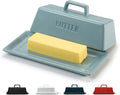 Kook Ceramic Butter Dish with Lid, Kitchen Countertop Butter Keeper, Serving by Kook