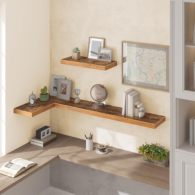 HOOBRO Floating Shelves for Wall, Wall Mounted Shelf Set of 2, for Wall in - Image 4