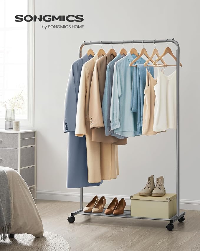 SONGMICS Clothes Rack with Wheels, Clothing Rack - Image 3