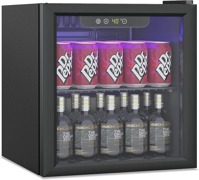 Compact Beverage Refrigerator, 60 Can/1.3 Cubic Feet Fridge by Erivess