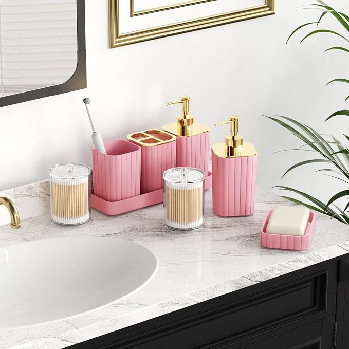 Pink Bathroom Accessories Set - Image 4