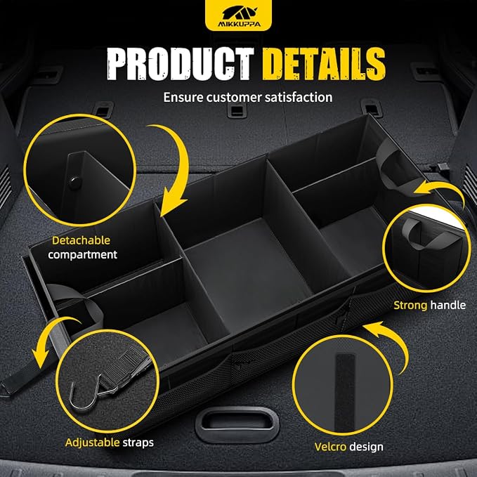 MIKKUPPA Car Trunk Organizer - 95L Collapsible Trunk Organizer - Image 3
