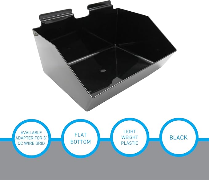 SSWBasics 12 x 5 ½ x 9 ½ inch Black Plastic Dump Bin - Image 4