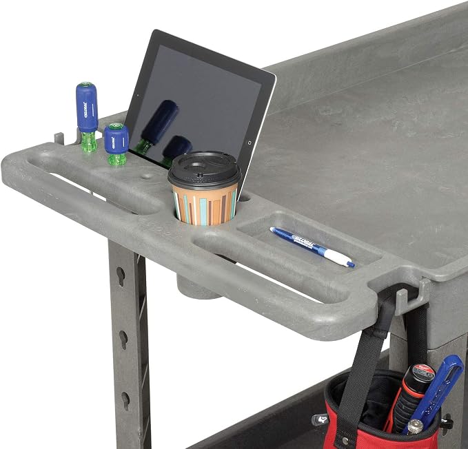 Global Industrial Plastic 2 Tray Shelf Service & Utility Cart, 44” x 25-1/2” - Image 4