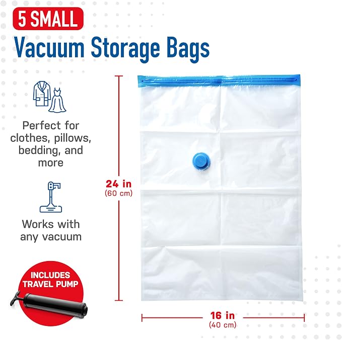 5 Pack Small Vacuum Storage Bags - Image 3