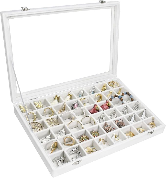 Velvet Jewelry Tray 48 Grid Jewelry Display Tray Organizer Box by Siveit