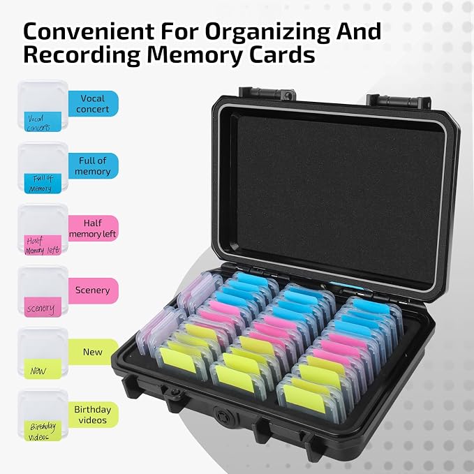 37 Slots Memory Card Case & 36 Transparent Card Cases & 60 Visual Sticky Notes - Image 3