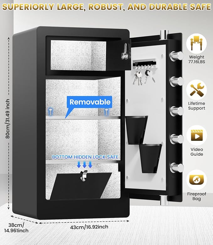 7.8 Cuft Heavy Duty Biometric Safe Box - Image 3