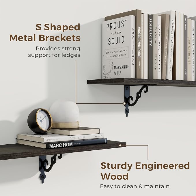 RICHFOCUS Floating Shelves for Wall Decor, 31.5W x 8D Shelves Set of 2 - Image 4