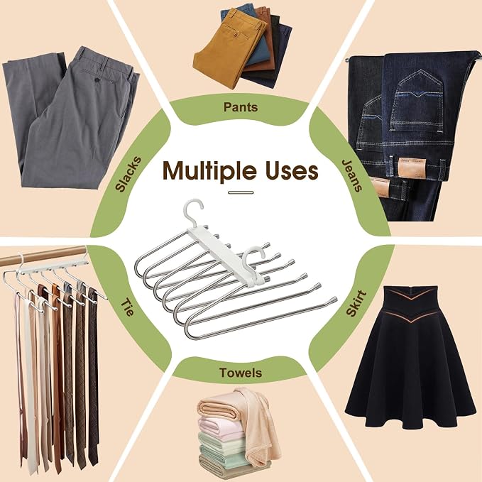 Space Saving Pants Hanger 6 Tier - Image 7