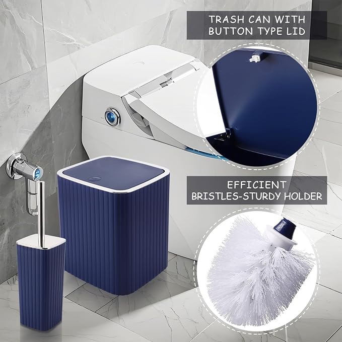 Navy Blue Bathroom Accessories Set - Image 7