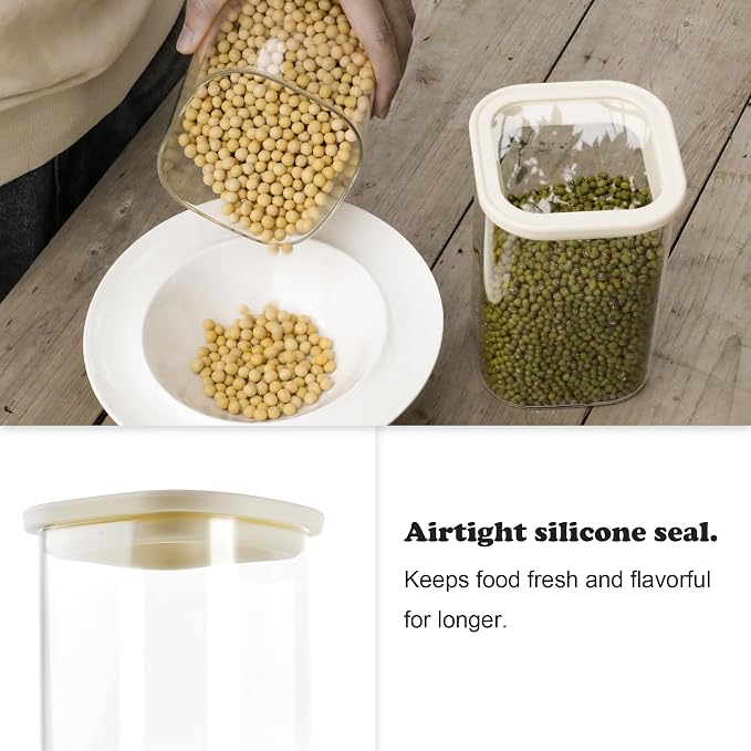 8pcs Square Pantry Glass Jars - Image 4