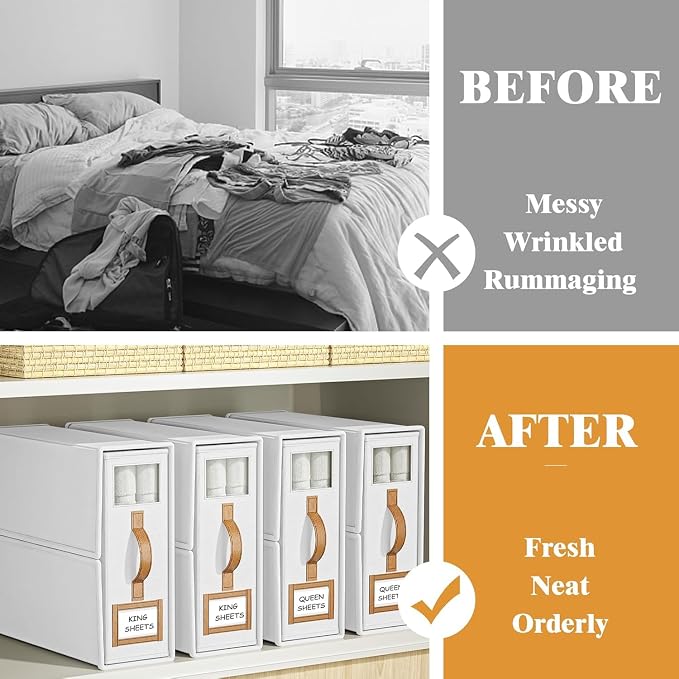 1 Pack Bed Sheet Organizers And Storage, Foldable Sheets Organizer - Image 2