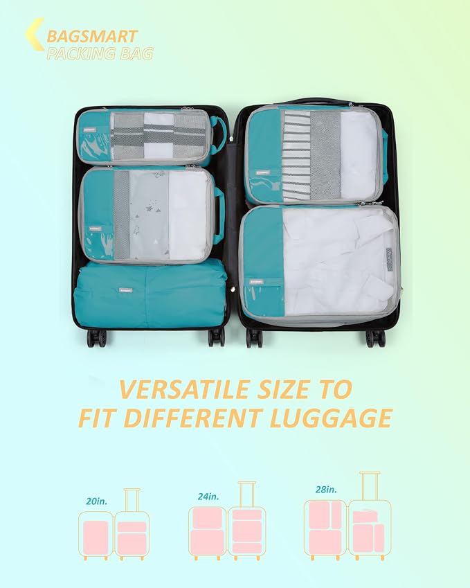 BAGSMART 6 Set /4 Set/2 Set Compression Packing Cubes - Image 3
