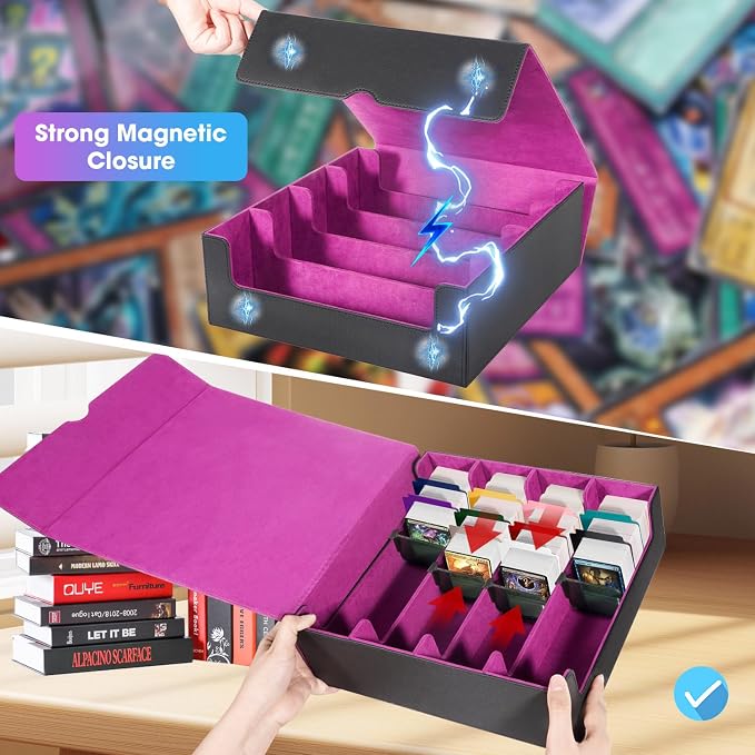 3000+Trading Card Storage Box, PU Leather Organizer Case - Image 4