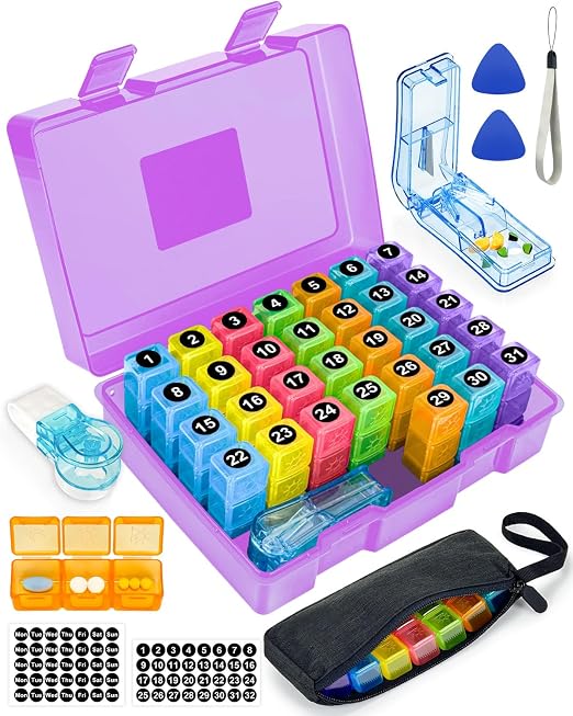 Monthly Pill Organizer 3 Times a Day, FRIWOLE Medicine Box by FRIWOLE%C2%AE%E2%80%94SmartDailyCare