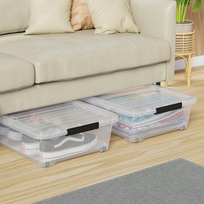 3 Packs 40 L Plastic Underbed Storage Containers - Image 5