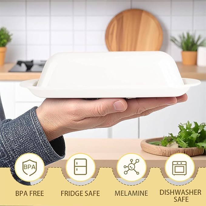 Butter Dish with Lid and Knife, Durable Countertop & Fridge Butter Keeper - Image 4