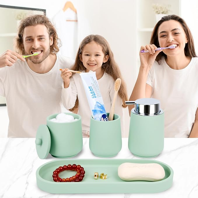 Green Bathroom Accessories Set - Image 2
