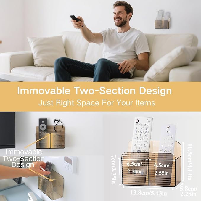 LINFIDITE Adhesive TV Remote Control Holder Wall Mount TV Remote Holder - Image 3