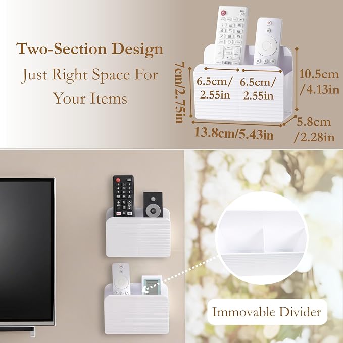 LINFIDITE Adhesive TV Remote Control Holder Wall Mount TV Remote Holder - Image 3