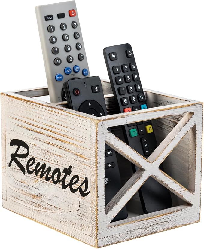 FARM IN Remote Control Holder, TV Remote Holder, Remote Caddy, Solid Wood by Unknown