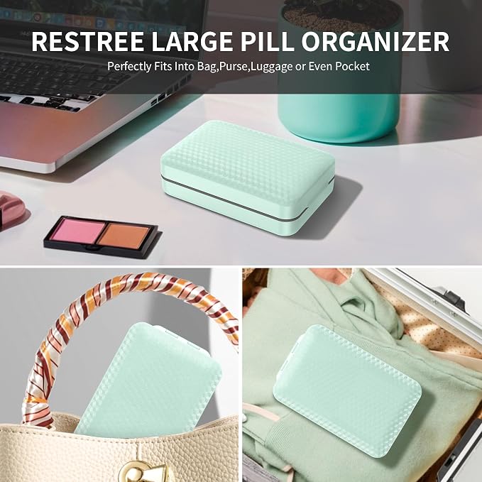 Restree Weekly Pill Organizer, Magnetic Moisture Proof Pill Case, Large - Image 7