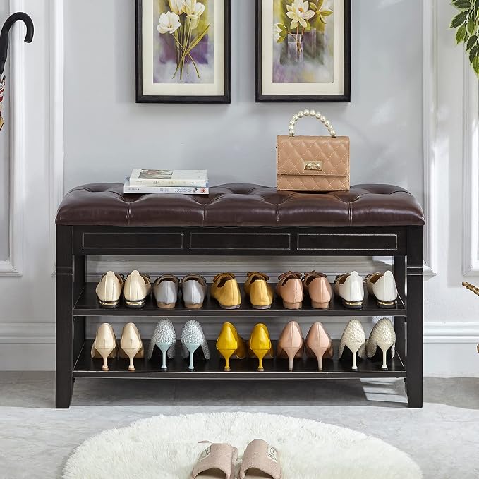 LEILISI Shoe Bench, Storage Rack Organizer - Image 4