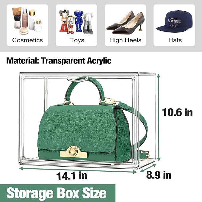5 Pack X-Large Acrylic Shoe Box Size 14, Figure Collectibles Showcase, Fit - Image 2