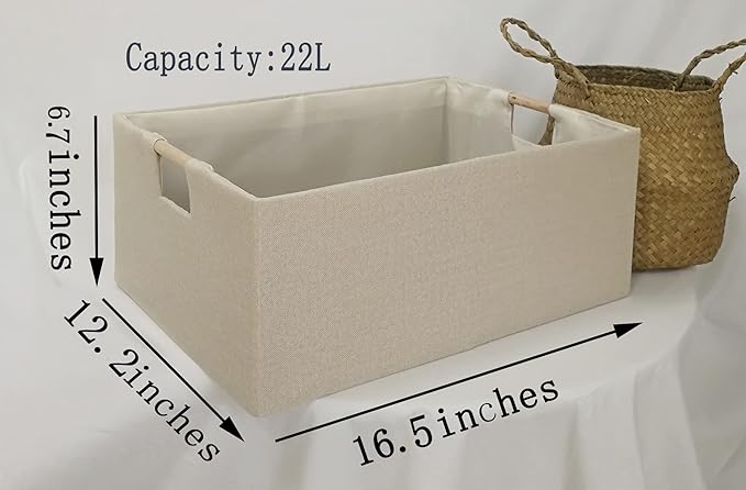 Storage Bin for Shelves Rectangle Closet Baskets Foldable Box - Image 2